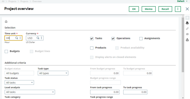 Functionality of Project Overview in Sage X3 - Sage X3 – Tips, Tricks ...