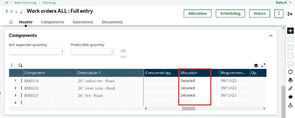 After modifying the allocation type.