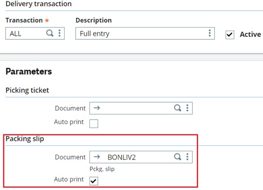 entry transaction level setup