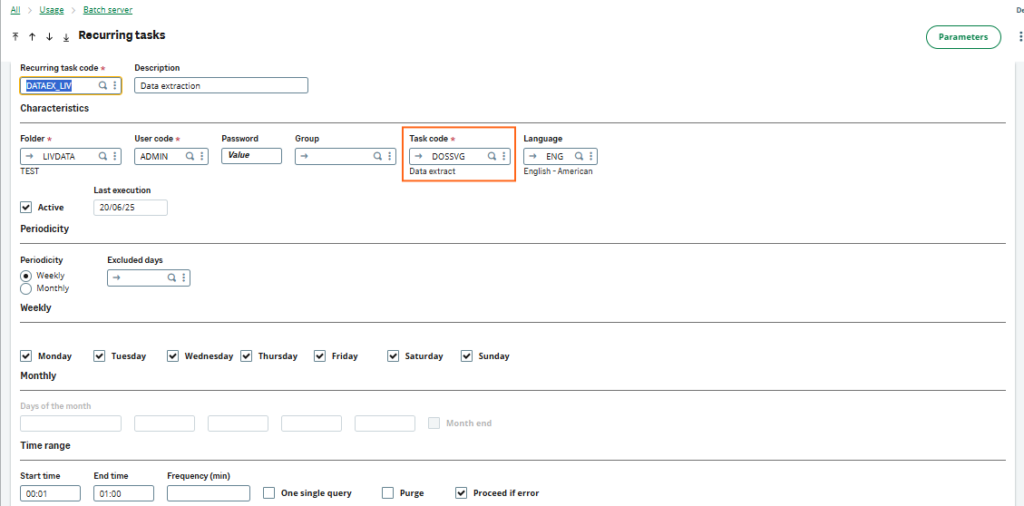 Fig3.Recurring task DATAEX_LIV.