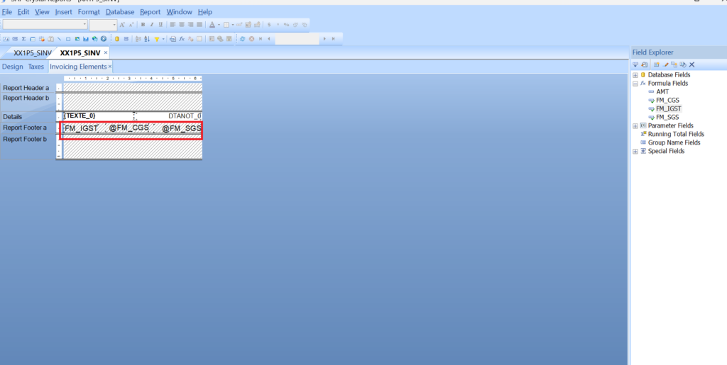 Figure 02 – Report Footer Section in Sub-report (Containing the Shared Variable Formula
