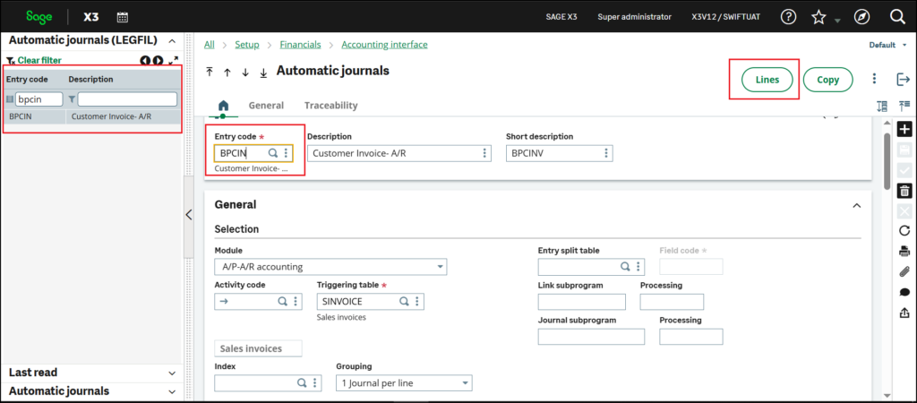 Fig01: Automatic Journal screen