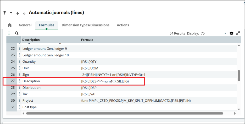 Fig03: Automatic Journal screen (Formula)