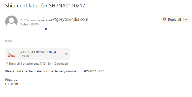 Label notification to picker