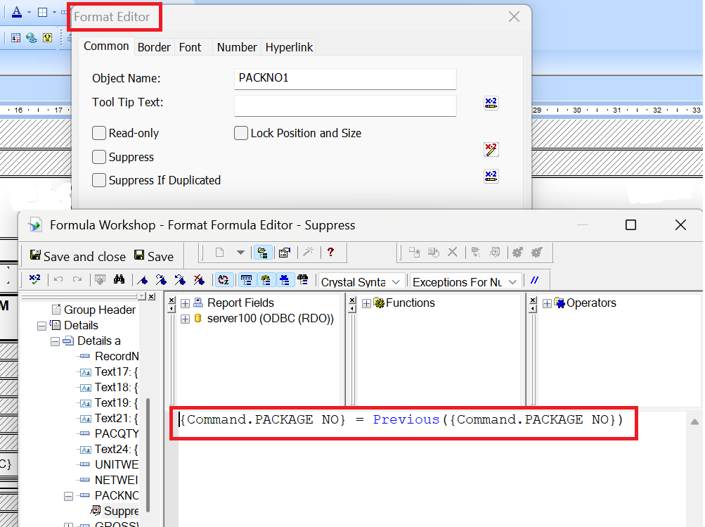 Figure 02 - Suppressing Repeated Pack No Using the Previous Function
