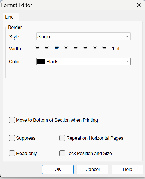 Figure 03 – Line Format Editor