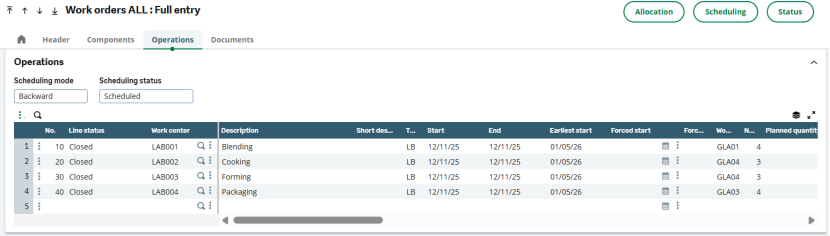 Work Order Operations