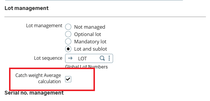 Product Average Catch Weight