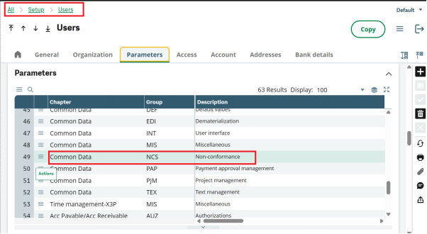 Figure 01 - Setup Users Parameter