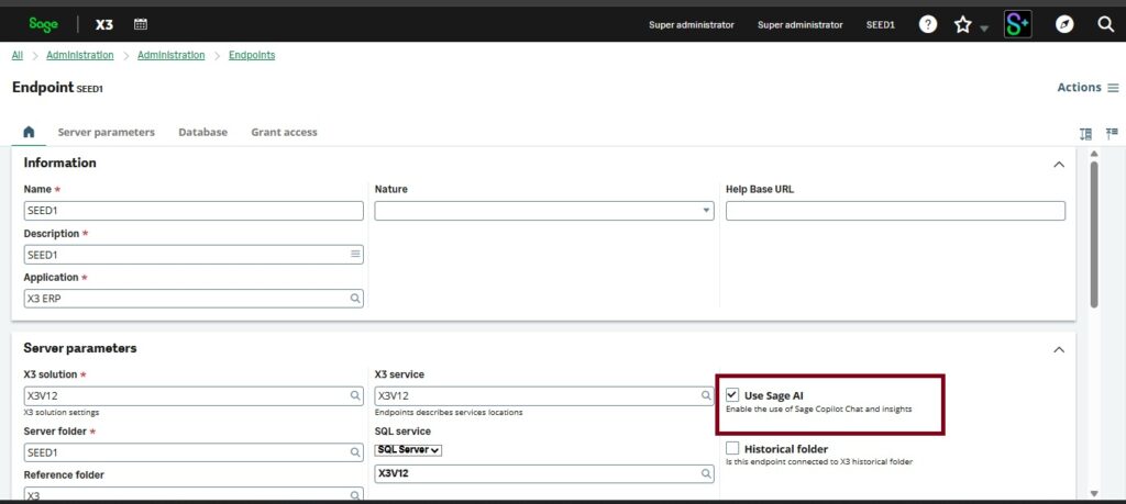 Fig.1 Enable sage AI in endpoint