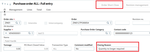 Fig 4 Order closed successfully