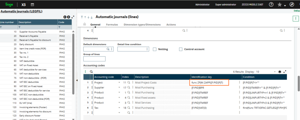 Replace Project Identification Key with Custom Project Function ZAPP