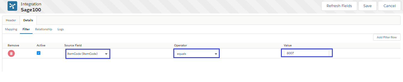 Filter Row Value