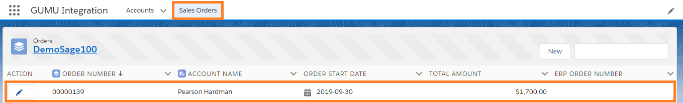 Order Generated in Salesforce