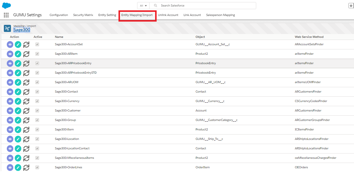 Sage 300 Entity Mapping Import