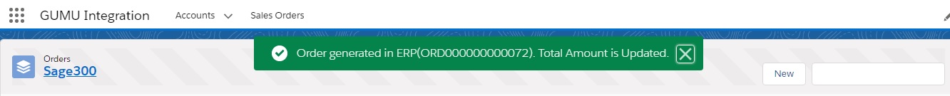 Sage 300 Order Promoted Successfully