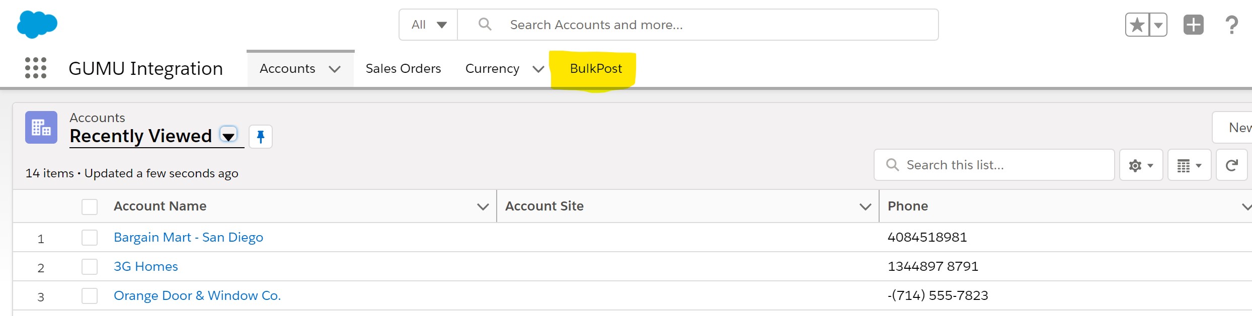 Bulk Post Tab