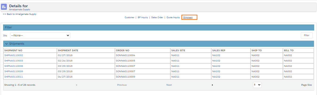 Shipment Inquiry
