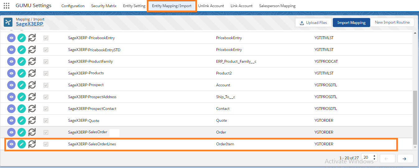 Enitity Mapping Import