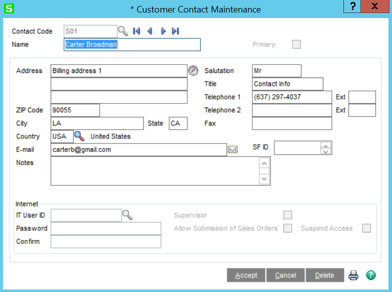 Promoted Contact in ERP