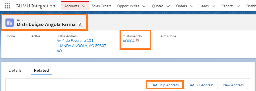 Promoting Shipping Address as Default Address from SF.com to Sage X3 using GUMU Lightning components