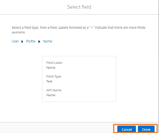 Select Field to Display