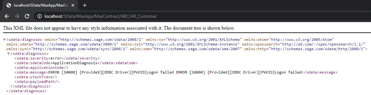 How to resolve ERROR [S0000] encountered while accessing SData over the Web for Sage 100 ERP