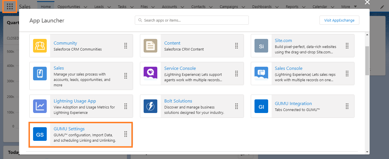Salesforce App launcher