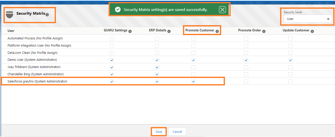 Provide Access to User for Promote Customer Functionality
