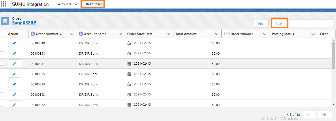 GUMU Sales Order Tab