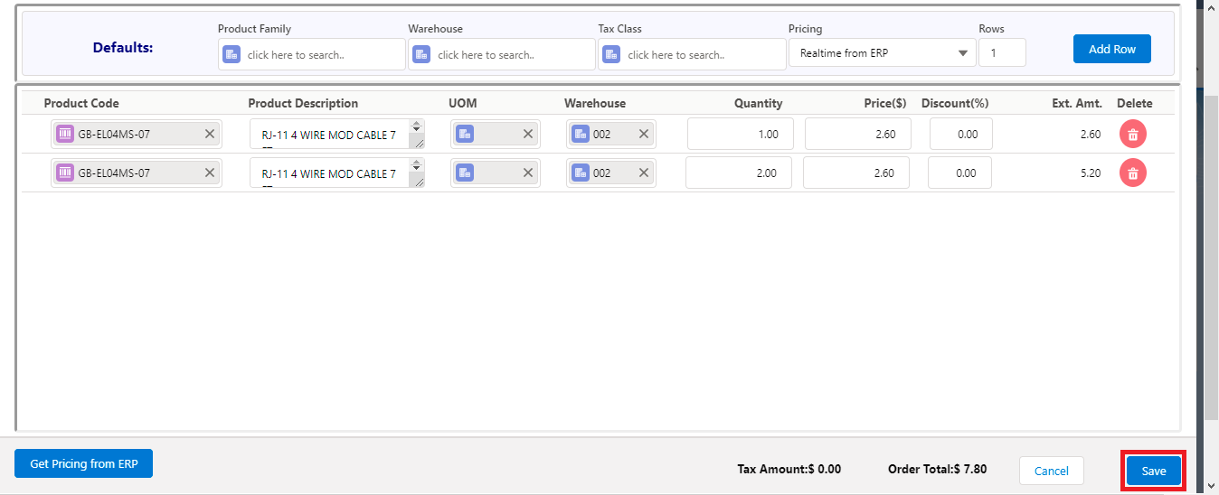 Sage 100 QLE Save