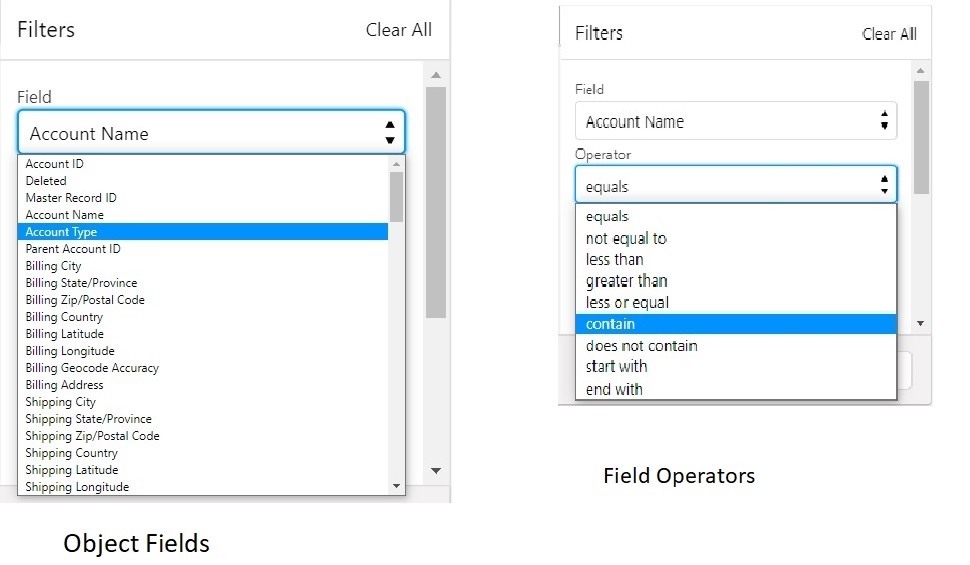 Dynamic Multi-Filter UI - Object and Operators