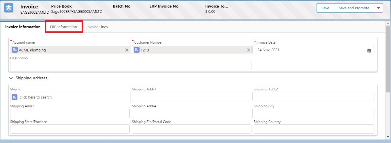 Sage 300 AR Invoice Information