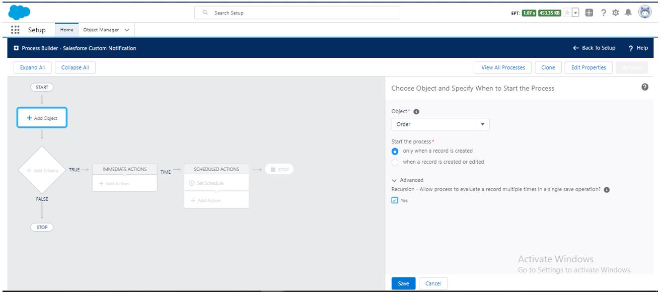 Process Object Selection