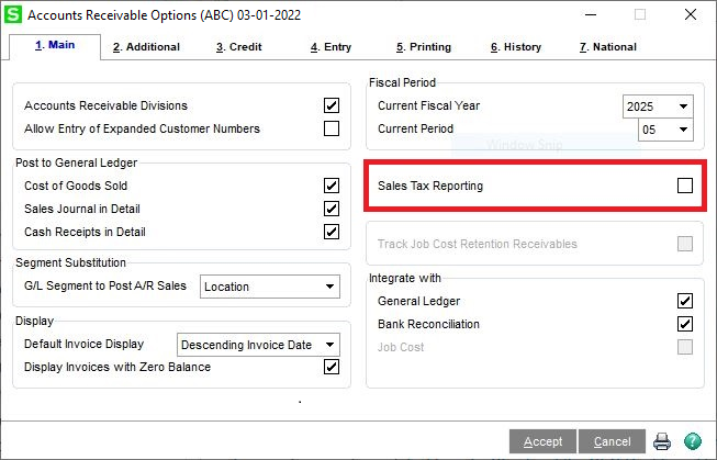 Sales Tax Reporting Unchecked