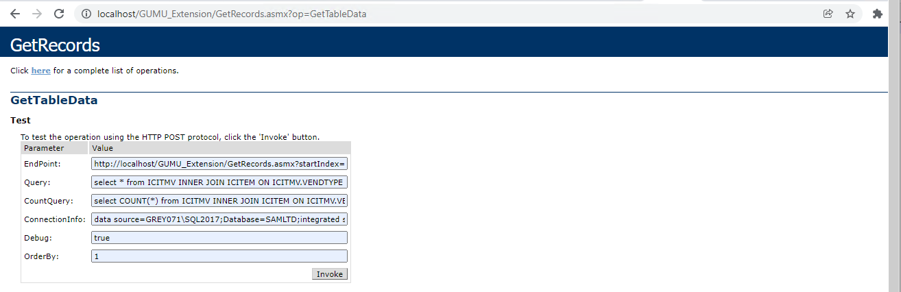 GUMU Extensions - GetTableData