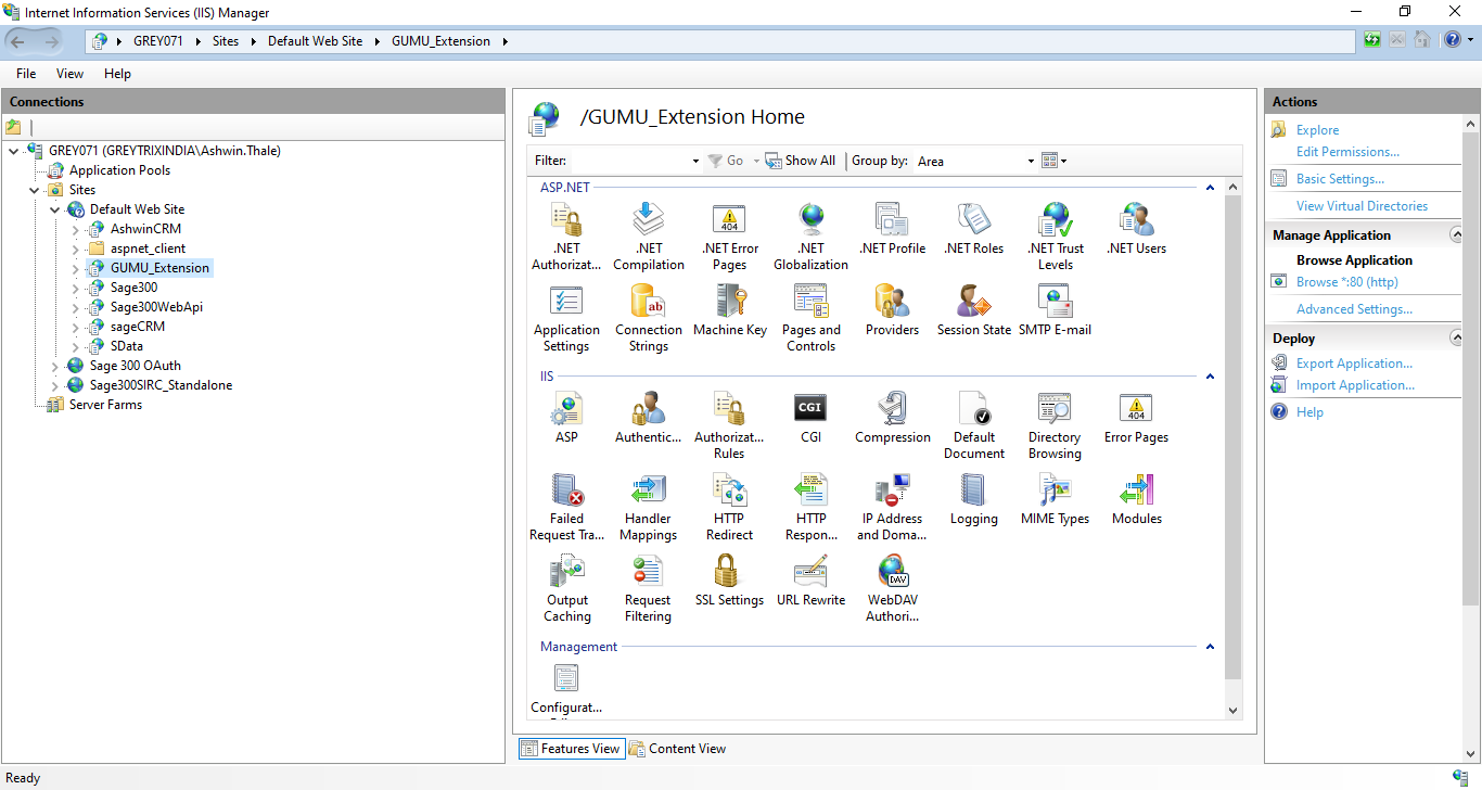 GUMU Extensions Webservice - IIS