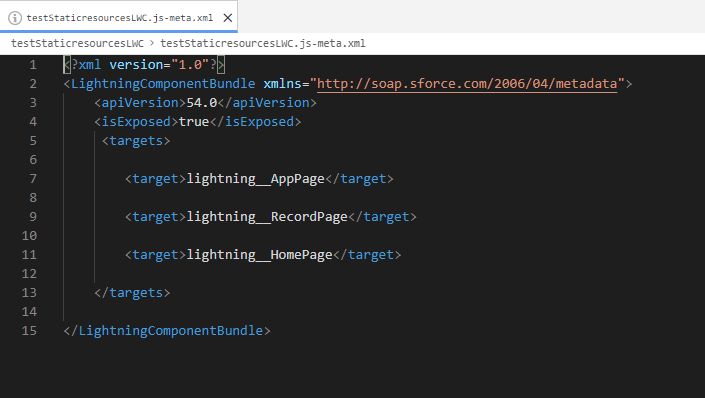 Static Resources LWC Meta Xml Code