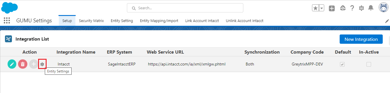Location Entity Setting