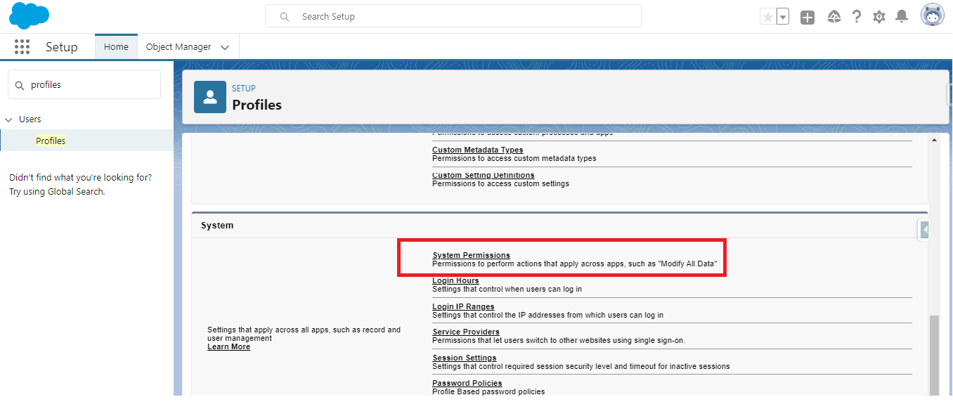 System Permissions