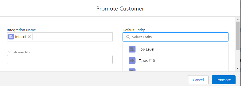 Select Default Entity