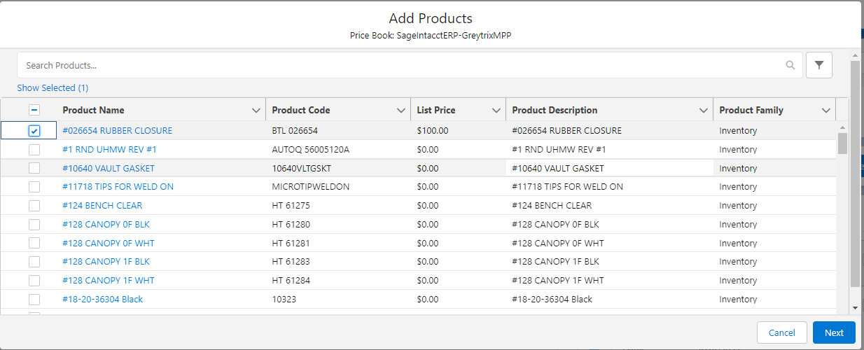 Add Products in Opportunity Line Item
