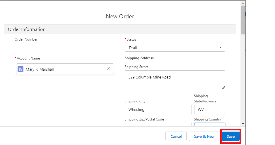 Save Order
