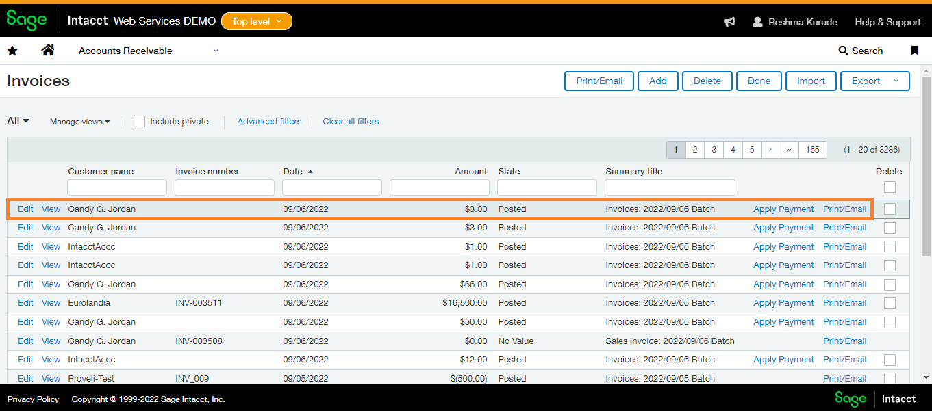 Promoting Opportunities as AR Invoices in Sage Intacct