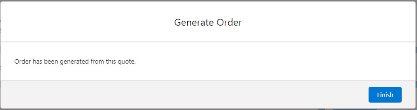 Order Already Generated for this Quote
