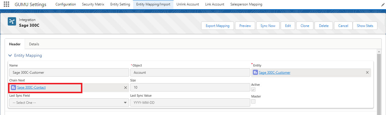 Customer Import Routine with Contact Import Routine in Chain Next