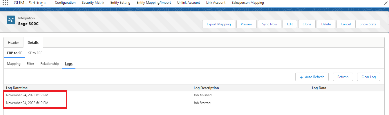ShiptoLocation Import Routine Logs