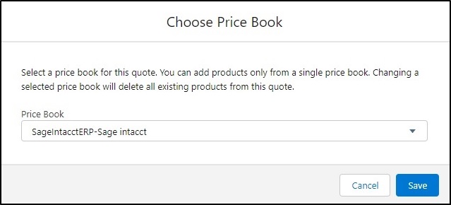 Choose Price Book