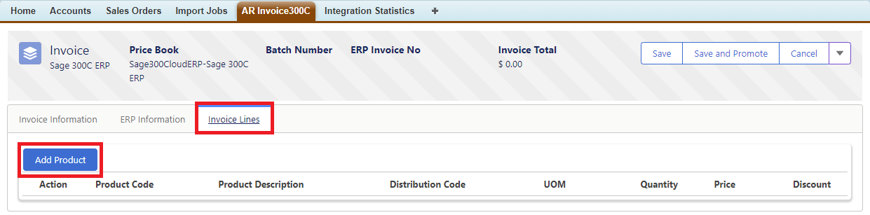 Sage 300C AR Invoice Lines