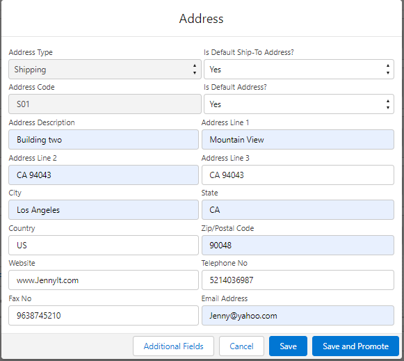 Shipping Address